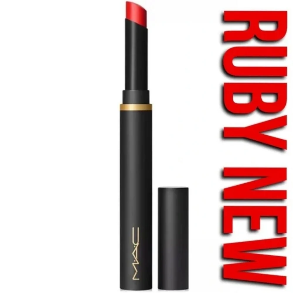 Mac Cosmetics Powder Kiss Velvet Blur Slim Stick Lipstick | Ruby New | Brand New